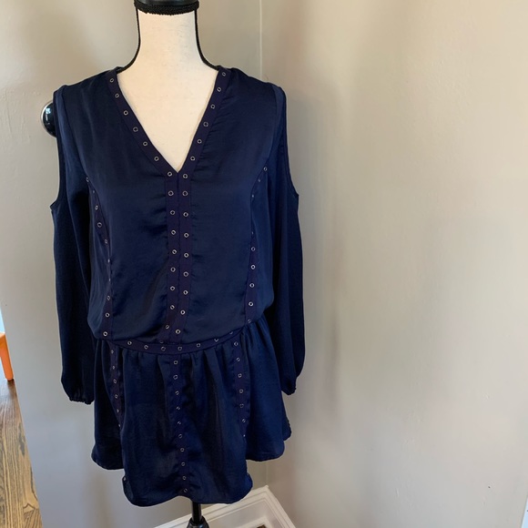 VENUS NAVY DRESS WITH STUDS - Picture 1 of 5